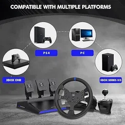 BITWEAVE PXN V99 Gaming Steering Wheel,Car Steering Game Set 270/900° Roll Pedal Shifter with Multi-Platform Support,300 mm detachable driving wheel image 5