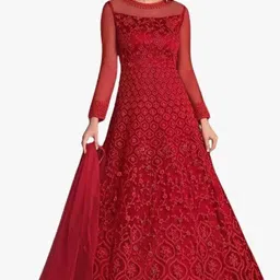 beautypiie Embroidered Net Semi Stitched Anarkali Gown-picture-29
