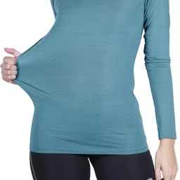 ninq Women Solid Round Neck Polyester Green T-Shirt-picture-28