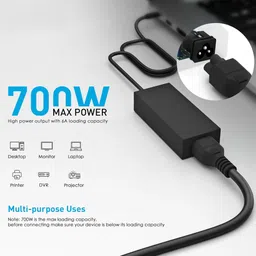 GADGEETI Power Cord 1.5 m 3 Pin Laptop Power Cable with 18 AWG & 700W Heavy Duty Universal Power Cable image 4