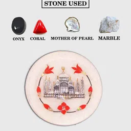 katkaria creations Taj Mahal Coasters Set OF 6 With Stand image 3