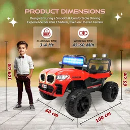 kawaii kids BMW 12V Kids Battery Rideon Jeep Age 1-5, Bluetooth , Music, Big Wheels Outdoors Jeep Battery Operated Ride On image 2