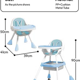 staranddaisy Multifunction Baby High Chair | Height Adjustable Feeding Seat with Wheels image 5