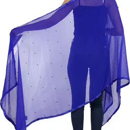 aarav Chiffon Solid Blue Women Dupatta image 4