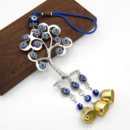 wodec BLUE CRYSTAL METAL EVIL EYE WIND CHIME FOR HOME,OFFICE ETC.. Steel Windchime-picture-22