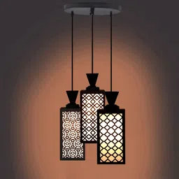 zuper 3 Light Creative Wooden Pendant Light. Lamp suitable for Living Room,Foyer,Bedroom,Hallway Pendants Ceiling Lamp Pendant Lamp Ceiling Lamp image 1