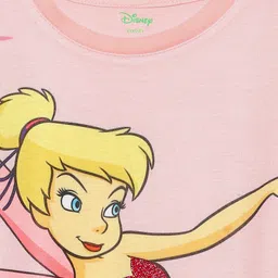 YK Disney Girls Round Neck Disney Princess Glitter Cotton Short T-Shirt Dress image 2