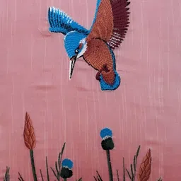 TARA- Sparkling Homes Pink & Blue Set of 4 Embroidered Square Cushion Covers image 3