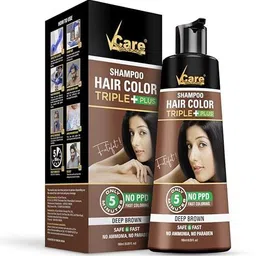 vcare Shampoo Hair Colour for Men & Women | Only 5 Minute Hair Coloring Kit - 180ml , Brown-picture-14