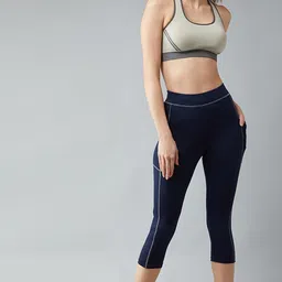 blinkin Solid Women Blue Tights image 3