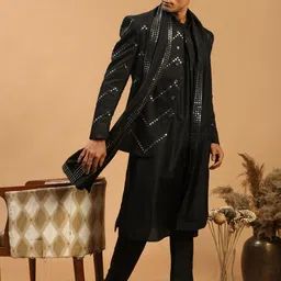 vastramay Men Viscose Rayon Kurta Pyjama Ethnic Jacket Set-picture-25