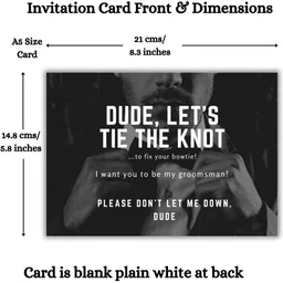 aanyacentric 5.8x8.3inch Will You be My Groomsman Invites with Envelopes Invitation Card image 3