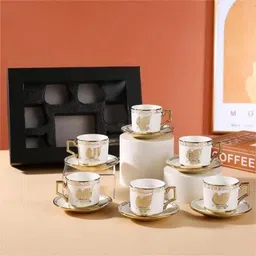 v3enterprise Pack of 6 Ceramic V3 Tea Cup and Saucer Set image 4
