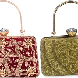 seamount Party Gold, Maroon Clutch-picture-18