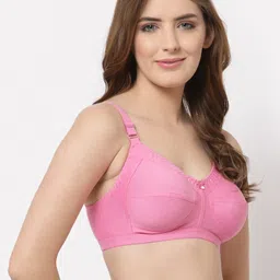 CUKOO Pink Solid Everyday Bra - Non padded image 5