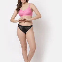 CUKOO Pink Solid Everyday Bra - Non padded image 2