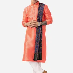 THE KURTA COMPANY Mandarin Collar Regular Kurta image 4