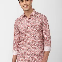 SIMON CARTER LONDON Slim Fit Graphic Printed Pure Cotton Casual Shirt-image-24