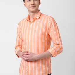 SIMON CARTER LONDON Slim Fit Opaque Striped Casual Shirt-image-74