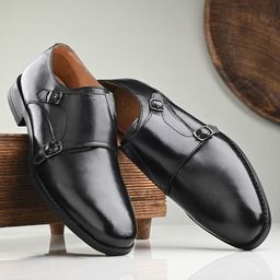 CLOG LONDON Men Leather Formal Monk Shoes-picture-45