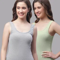 Friskers Pack Of 2 Scoop Neck Sleeveless Cotton Tank Top-image-73