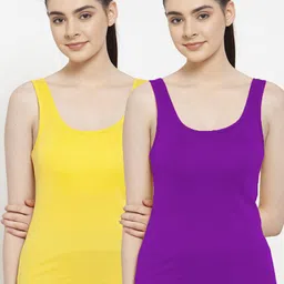 Friskers Pack Of 2 Yellow & Purple Tank Tops image 1