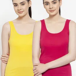 Friskers Yellow & Pink Set Of 2 Tank Top image 1
