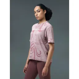 Technosport Women Jacquard Boxy Fit Crew Neck Sports T-shirt with DOUBLE COOL image 3