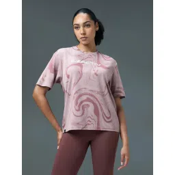 Technosport Women Jacquard Boxy Fit Crew Neck Sports T-shirt with DOUBLE COOL image 5