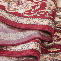 obsessions Cream and Maroon Persian 5x7 Feet Machine Made Carpet image 3