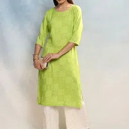 Vishudh Women Ethnic Motifs Embroidered Flared Sleeves Chikankari Kurta-picture-15