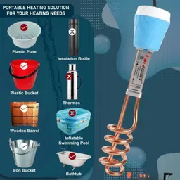 emmkitz 2000w Electric Water Immersion Rod With Instant Heating With Bucket Holder 2000 W Shock Proof Immersion Heater Rod image 5