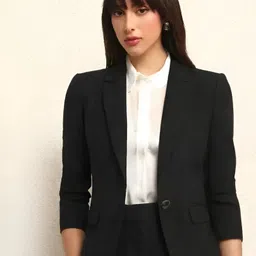 cadmon Women Solid Single Breasted Formal Blazer-picture-18
