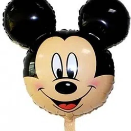 anayatech 2 minnie face birthday combo-1 happy birthda foil balloon,2 minnie face foil,2 silver curtain,2 star,2 heart foil,30 balloon,5 confeeti balloon-pack of 43 image 2