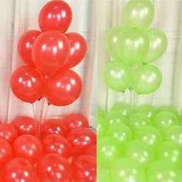 groovy dudz Solid Pack of 50 Green Red Metallic Balloons Balloon image 1
