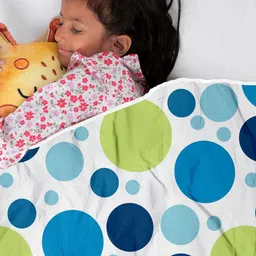 Divine Casa Blue & White Geometric AC Room 120 GSM Single Bed Blanket-picture-22