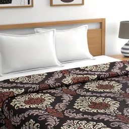 Signature Brown & Cream Floral Woollen AC Room Double Bed Blanket-picture-25