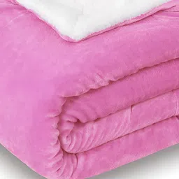 bsb home Sherpa Pink & White Heavy Winter 500 GSM Single Bed Blanket-image-70