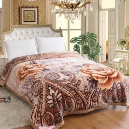 Signature Signature Club Collection Brown Floral Heavy Winter Double Bed Blanket-picture-18