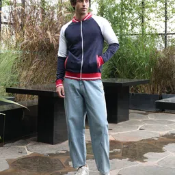 campus sutra Men Colorblock Fleece Jacket image 4
