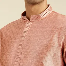 diwas by manyavar Men Self Design Art Silk Straight Kurta image 3