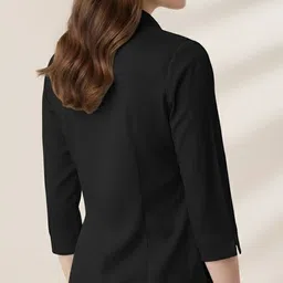 prieto Women Regular Fit Solid Button Down Collar Formal Shirt image 5