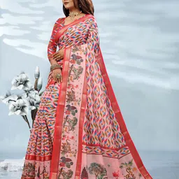 gajal Woven Kanjivaram Pure Cotton, Cotton Linen Saree image 3