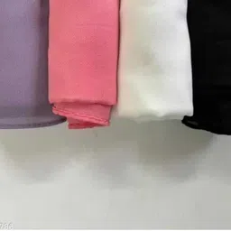 hijab Solid Georgette Women Multicolor Scarf, Stole-picture-13