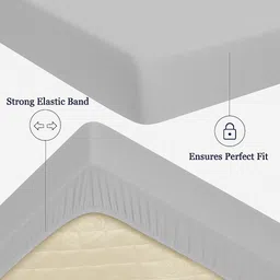 magixy Double Size Fitted Terry Cotton Breathable, Stretchable, Waterproof Mattress Cover image 4