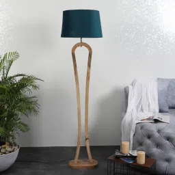 Montage Grey Iron Shade Club Floor Lamp With Wood Base By Sapphire image 3