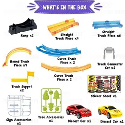 wembley 29 Pieces Multiplayer Track Set Loop Diecast Car Racing Adventure Pull Back Toy image 3