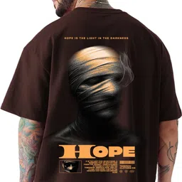 hadar Men Self Design Round Neck Cotton Blend Brown T-Shirt-picture-20