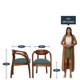 make home happy Seth Solid Wood Arm Chair in Teak Colour image 3