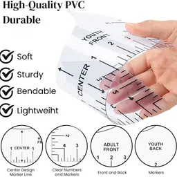 gustave 8Pcs T Shirt Alignment Ruler and Collar Guides for Design Seam Guide image 3